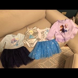 Disney Frozen package! 2 dresses, sweatshirt and swim suit